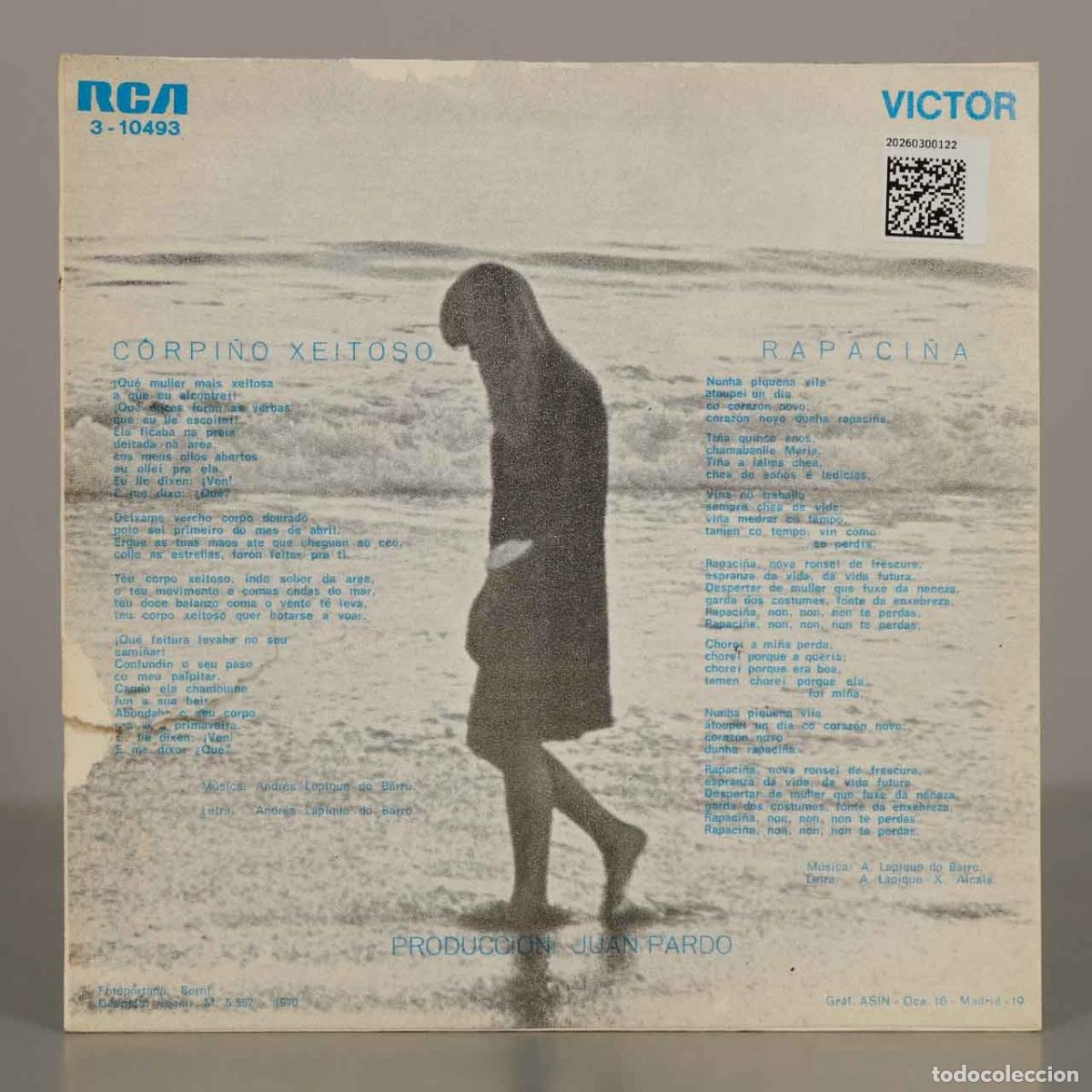 Discos de vinilo: SINGLE. Corpi&ntilde;o Xeitoso / Rapaci&ntilde;a - Andr&eacute;s do Barro - Foto 2