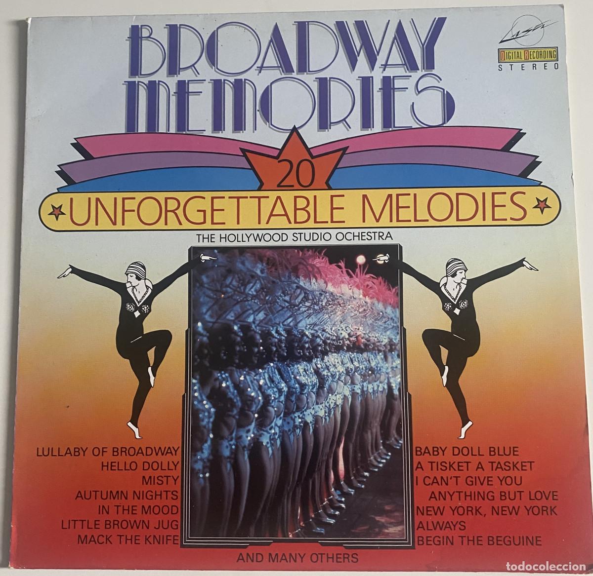 Discos de vinilo: BROADWAY MEMORIES - 20 UNFORGETTABLE MELODIES - THE HOLLYWOOD STUDIO ORCHESTRA - 1985 - LASER