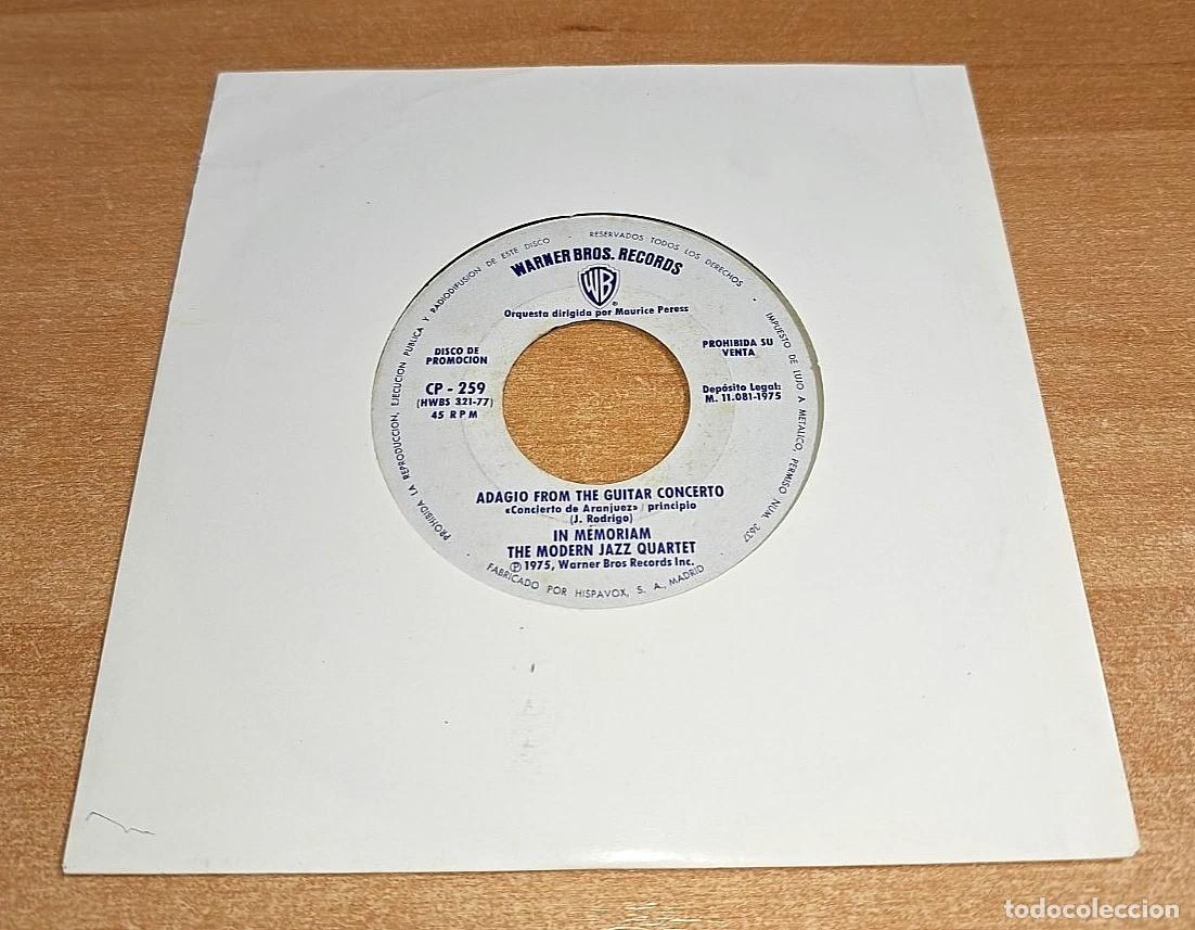 Discos de vinilo: MODERN JAZZ QUARTET Adagio from the guitar concerto 7&rdquo; SINGLE VINILO PROMO 1975 ESPA&Ntilde;A APPLE 2 TEMAS