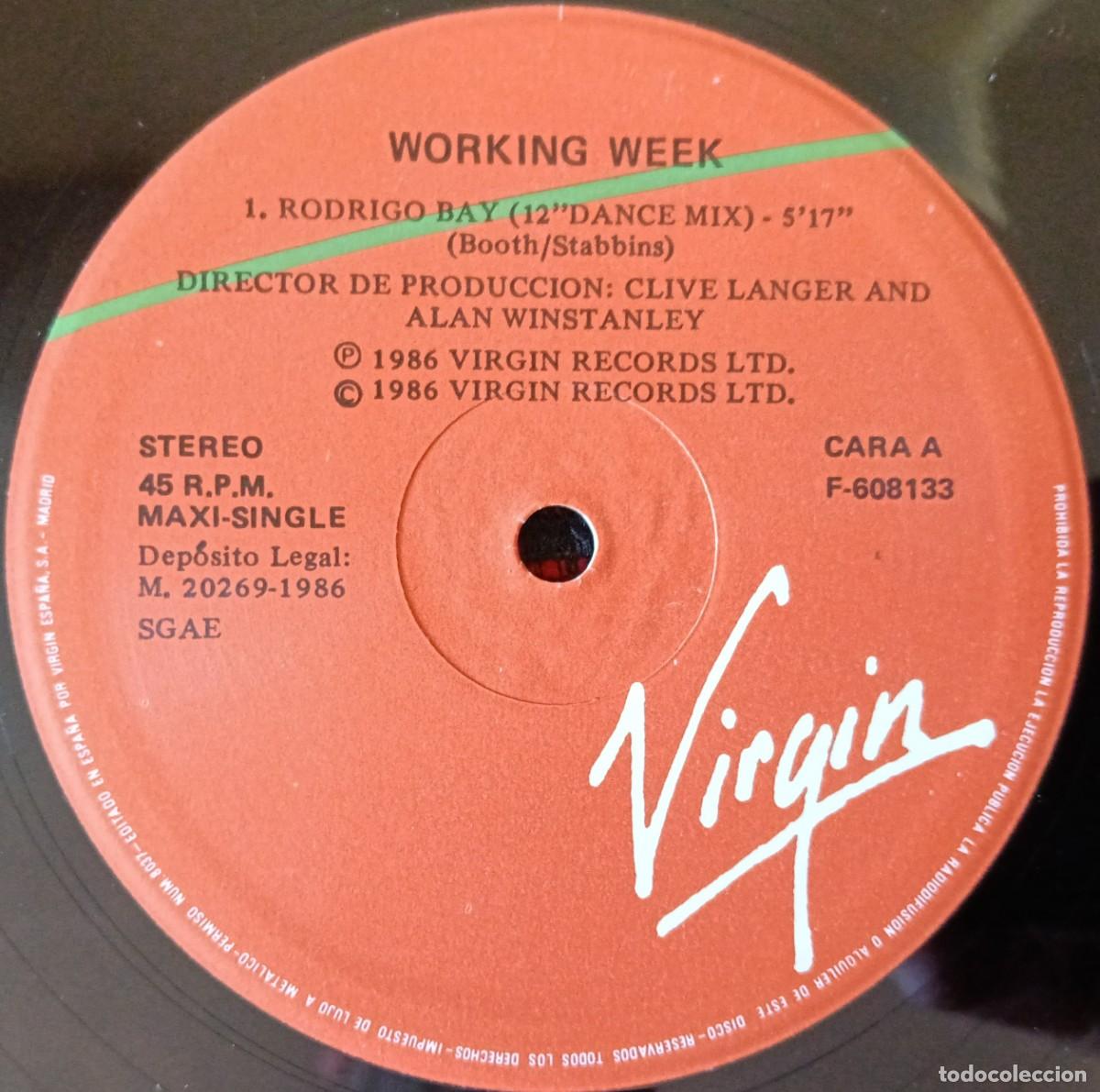 Discos de vinilo: WORKING WEEK ** Rodrigo Bay ** MAXI SINGLE VINILO 1986 - Foto 3