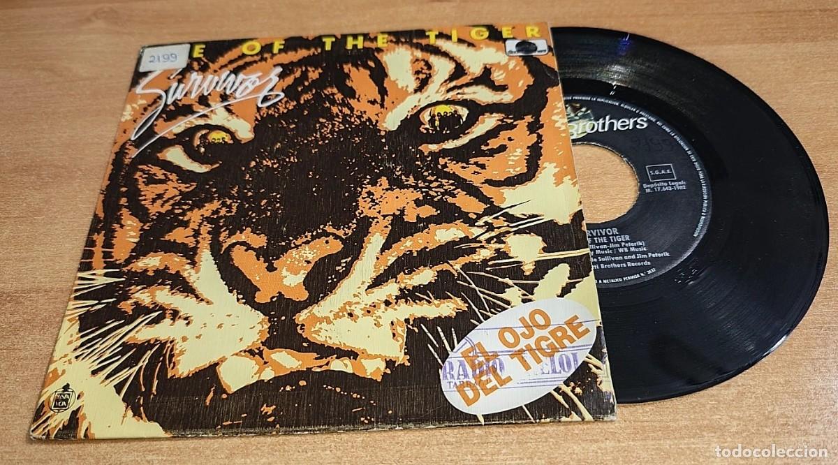 Discos de vinilo: SURVIVOR Eye of the tiger SINGLE VINILO PROMO DEL A&Ntilde;O 1982 CONTIENE 2 TEMAS