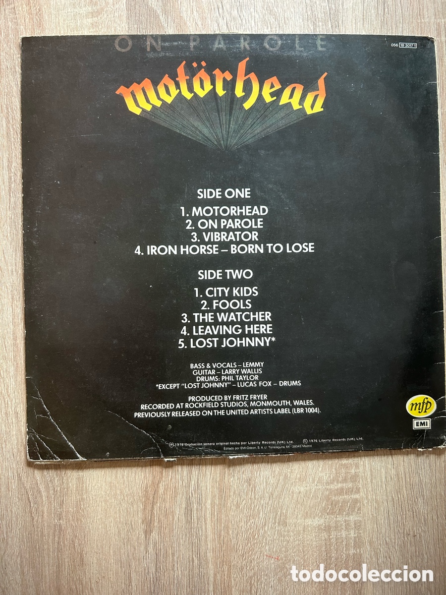 Discos de vinilo: MOT&Ouml;RHEAD-LP DISCO VINILO=MOT&Ouml;RHEAD-ON PAROLE=1976 - Foto 2