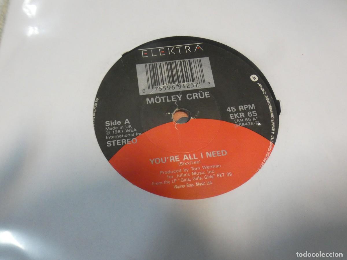 Discos de vinilo: ARKANSAS1980 BOXX695 VINILO 7&rdquo; BUEN ESTADO MOTLEY CRUE YOU'RE ALL I NEED