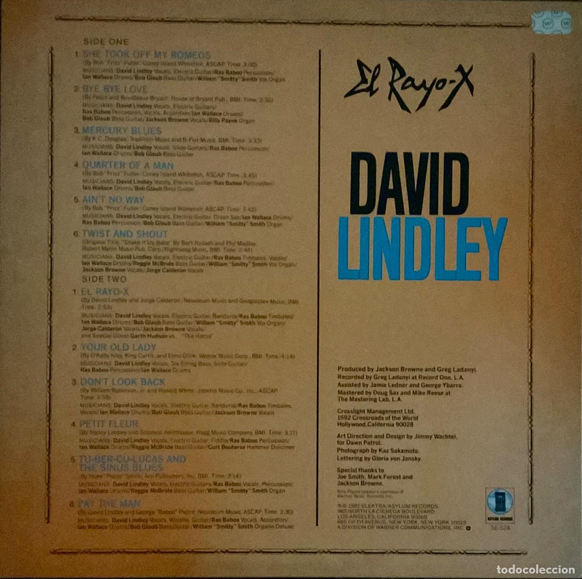 Discos de vinilo: DAVID LINDLEY - EL RAYO-X - Foto 2