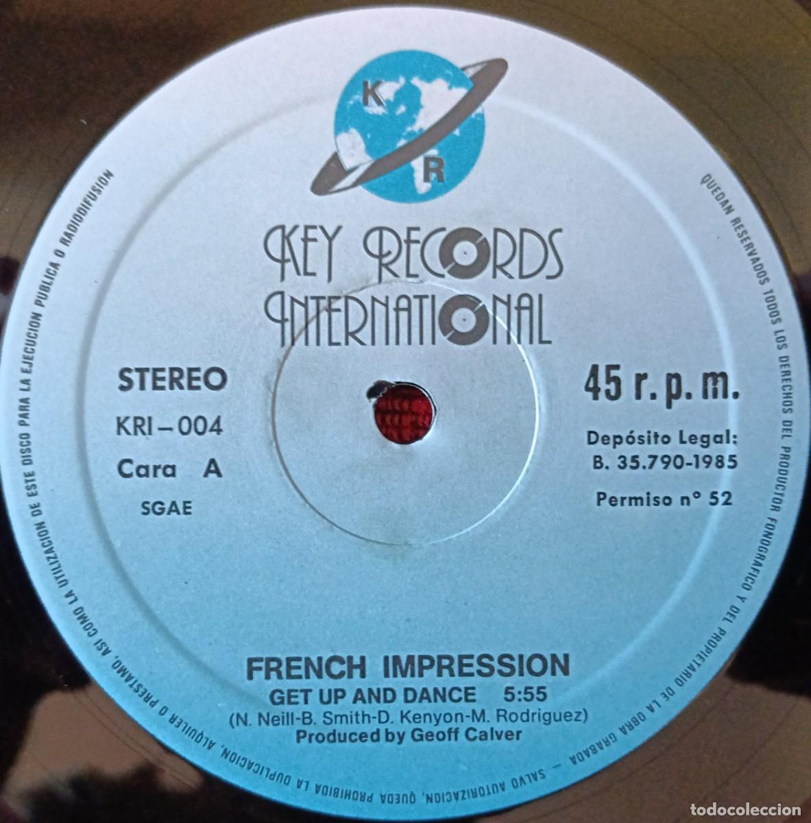 Discos de vinilo: FRENCH IMPRESSION ** Get Up And Dance ** MAXI SINGLE VINILO 1985 - Foto 3