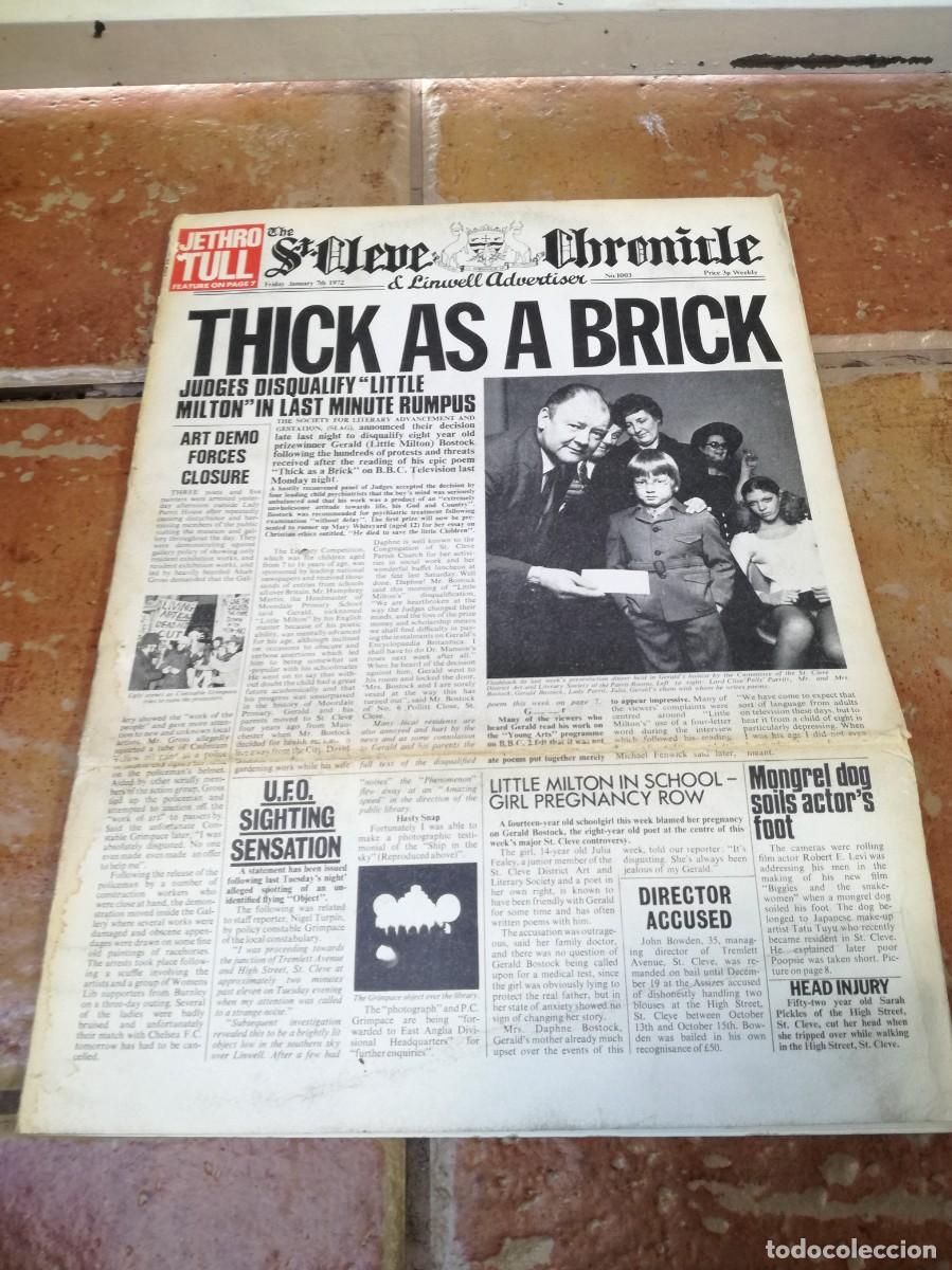 Discos de vinilo: JETHRO TULL-THICK AS A BRICK-EDICI&Oacute;N ESPA&Ntilde;OLA-CON PERIODICO COMPLETO