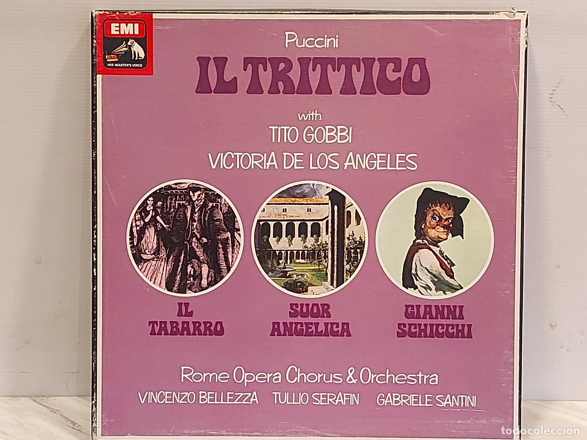 Discos de vinilo: IL TRITTICO (PUCCINI) / GOBBI/DE LOS &Aacute;NGELES / BOX CON 3 VINILOS MBC + LIBRETO. ***/***