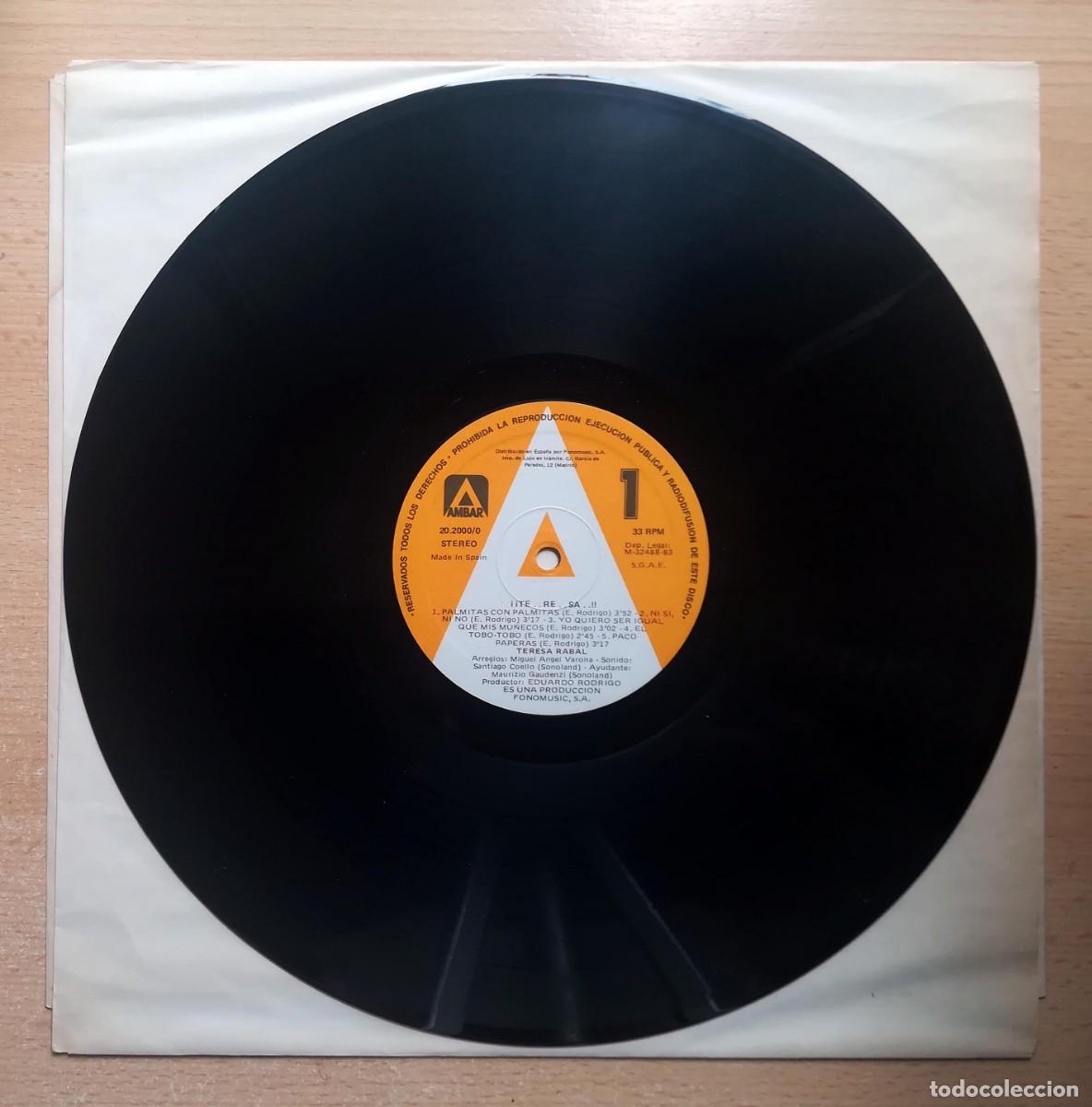 Discos de vinilo: LP Teresa Rabal - &iexcl;&iexcl; Te.. Re.. Sa.. !! - Ambar 1983. Solo disco y funda.