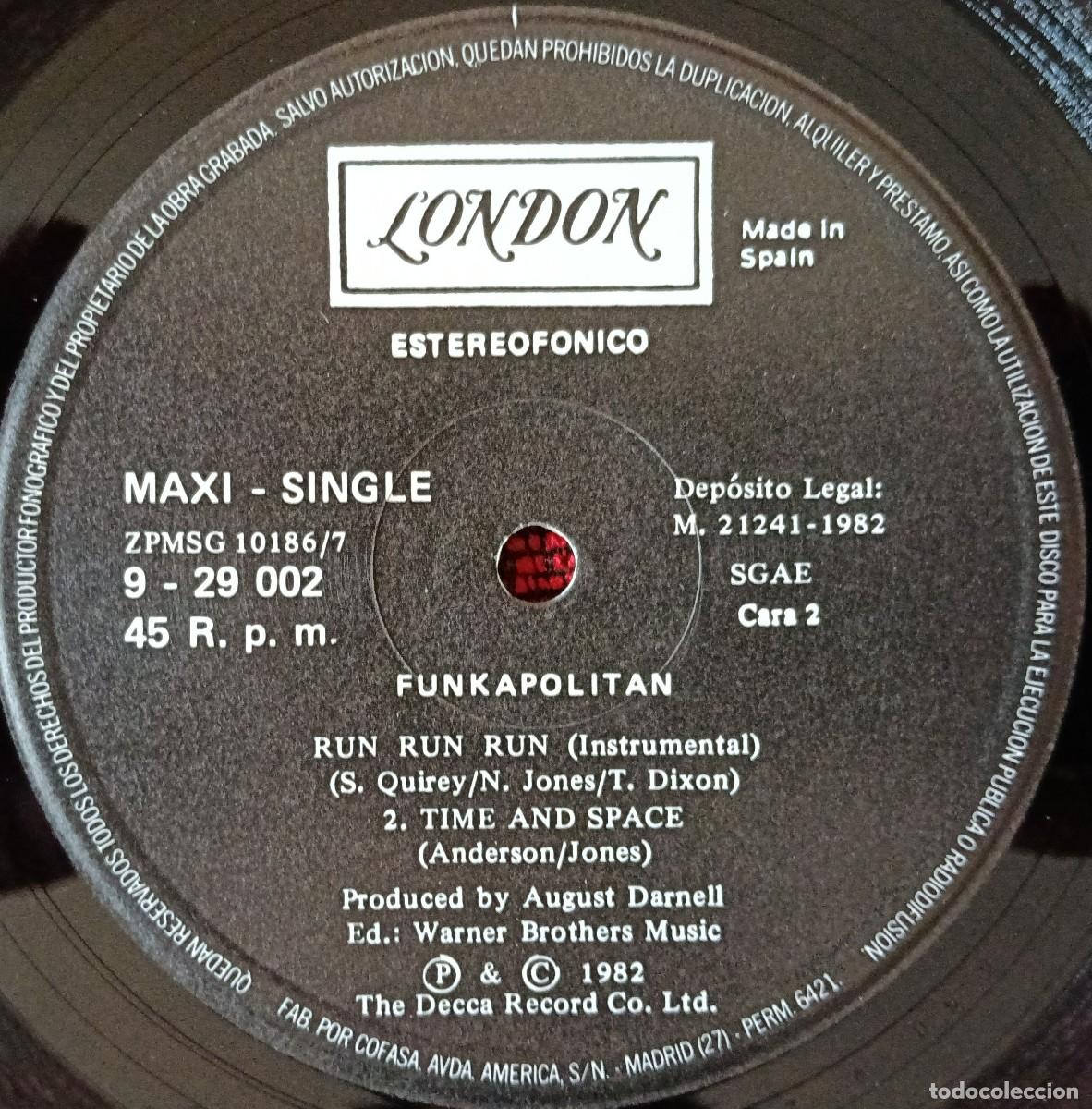Discos de vinilo: FUNKAPOLITAN ** Run Run Run ** MAXI SINGLE VINILO 1982 - Foto 4