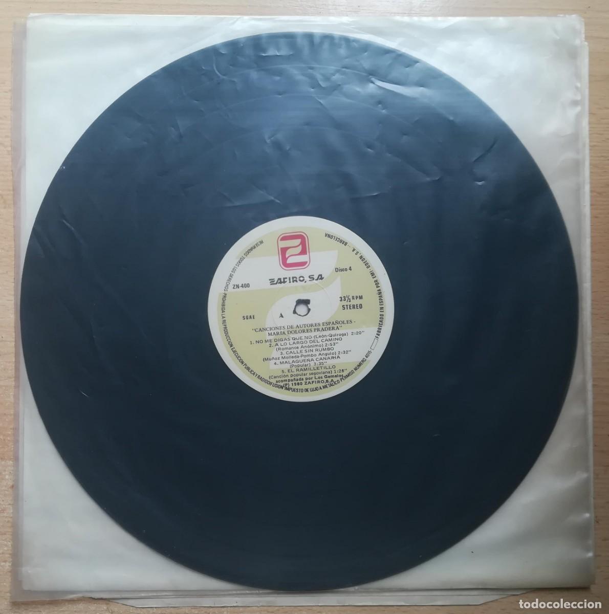 Discos de vinilo: Canciones de autores espa&ntilde;oles. Maria Dolores Pradera. Zafiro 1980. Solo disco y funda.