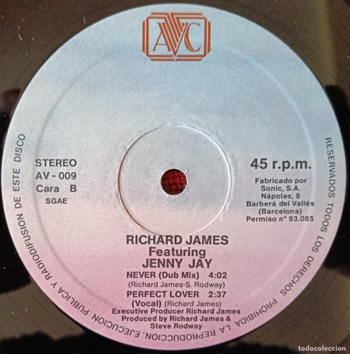 Discos de vinilo: RICHARD JAMES Featuring JENNY JAY ** Never ** MAXI SINGLE VINILO 1987 - Foto 4