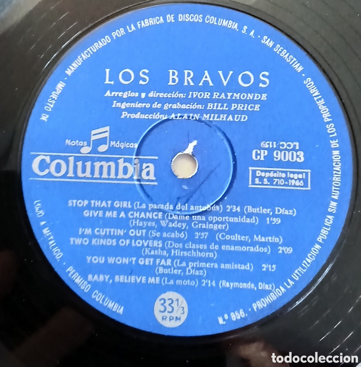 Discos de vinilo: LOS BRAVOS // 1966 Espa&ntilde;a ( vg+) - Foto 2