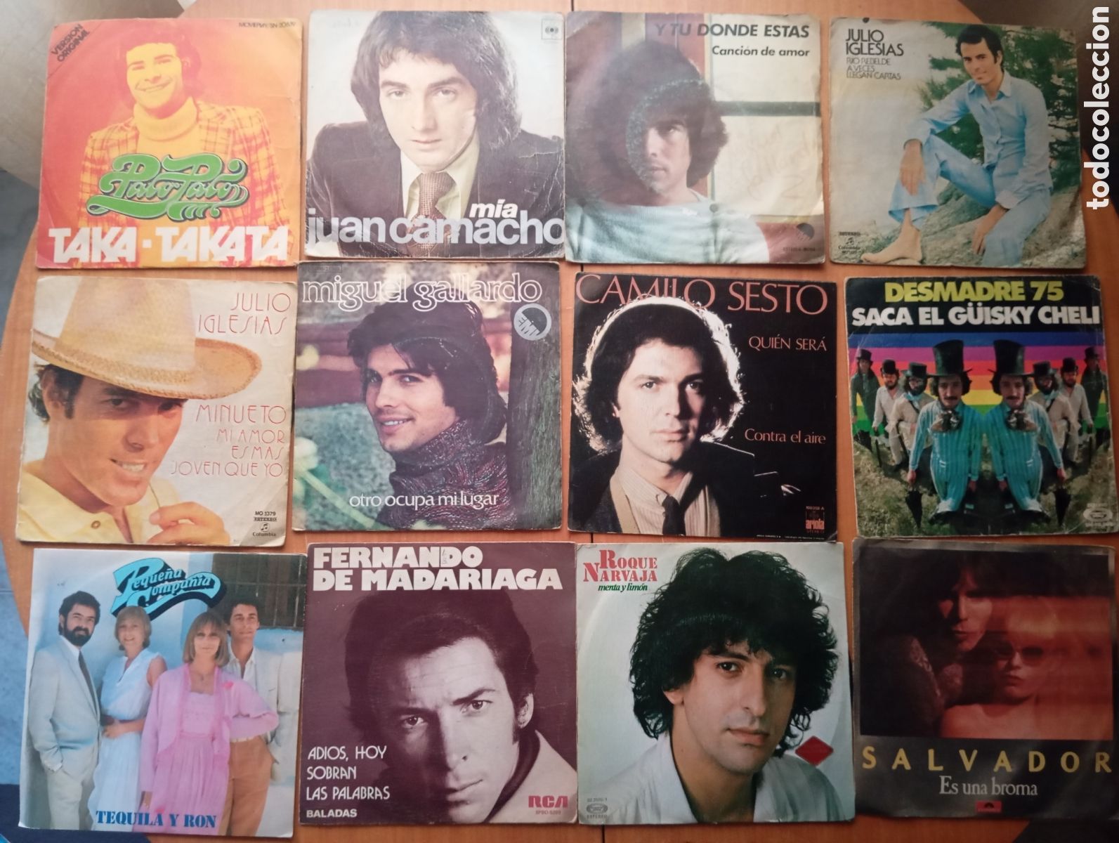 Discos de vinilo: Singles artistas espa&ntilde;oles lote