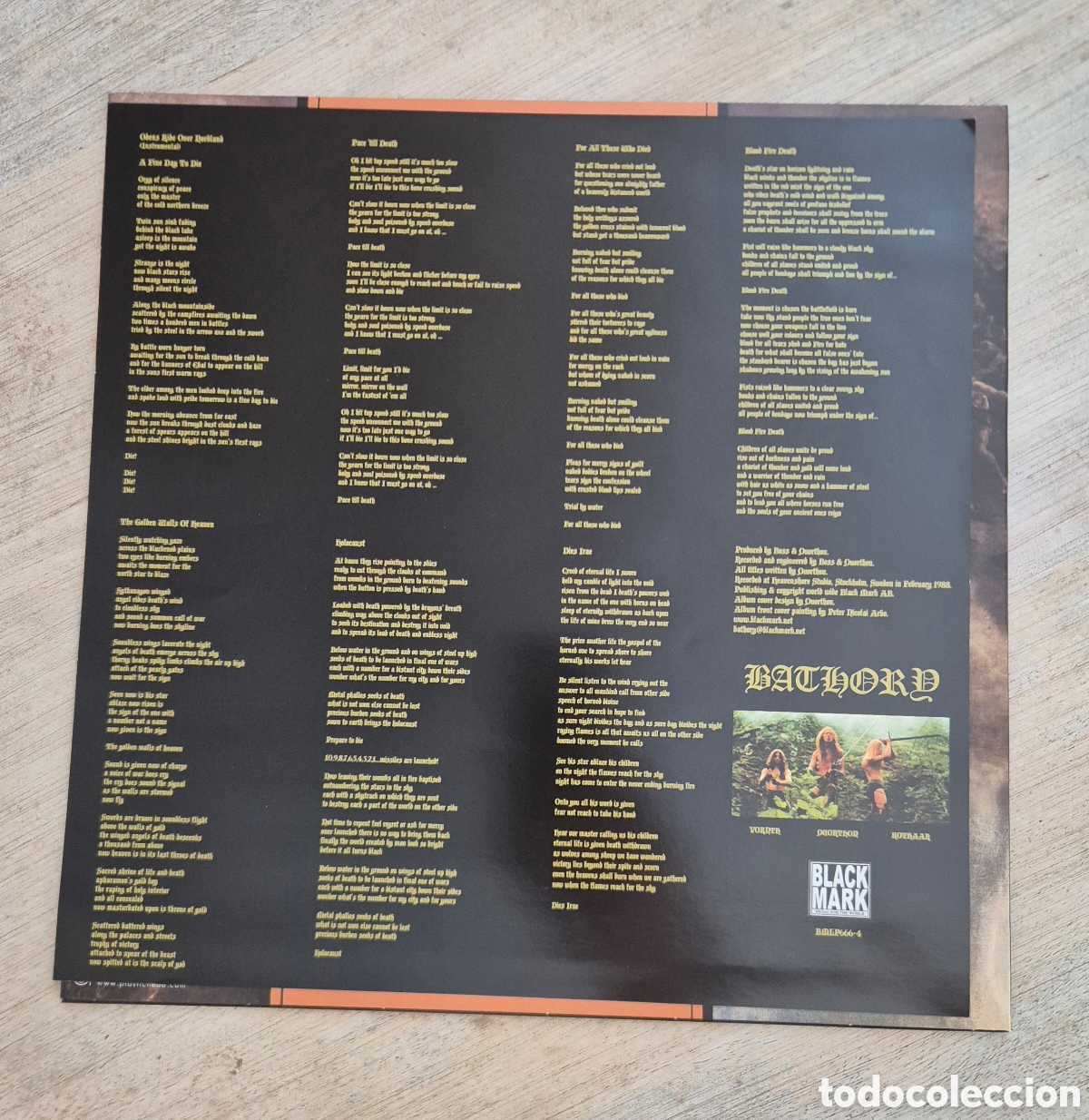 Discos de vinilo: Bathory - Blood, Fire, Death - Foto 3
