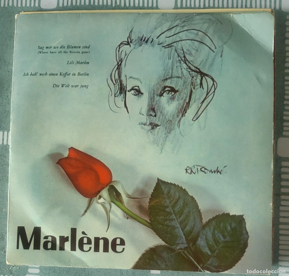 Discos de vinilo: Marlene Dietrich Ep sello La voz de su amo editado en Holanda...