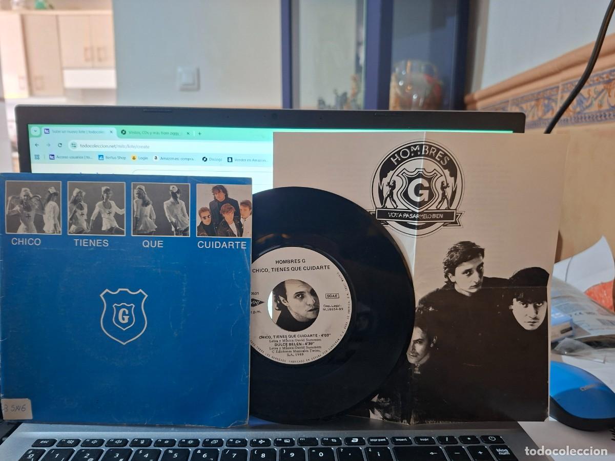 Discos de vinilo: HOMBRES G - CHICO TIENES QUE CUIDARTE - SINGLE PROMOCIONAL &iexcl;&iexcl;&iexcl; COMPLETO !!! - C-61