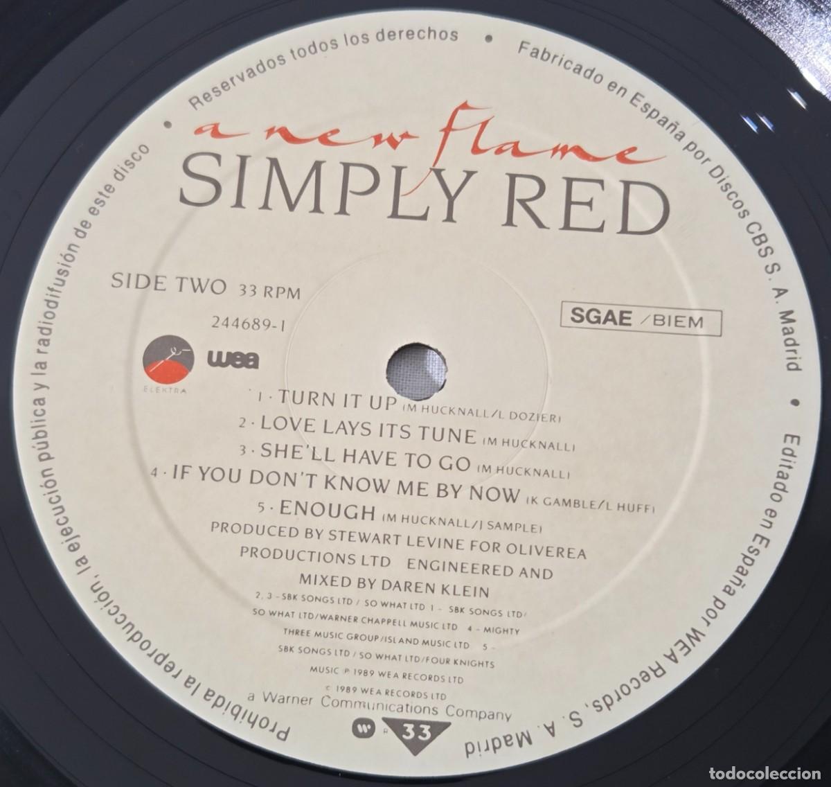 Discos de vinilo: LP Vinilo Simply Red, A new flame - Foto 7