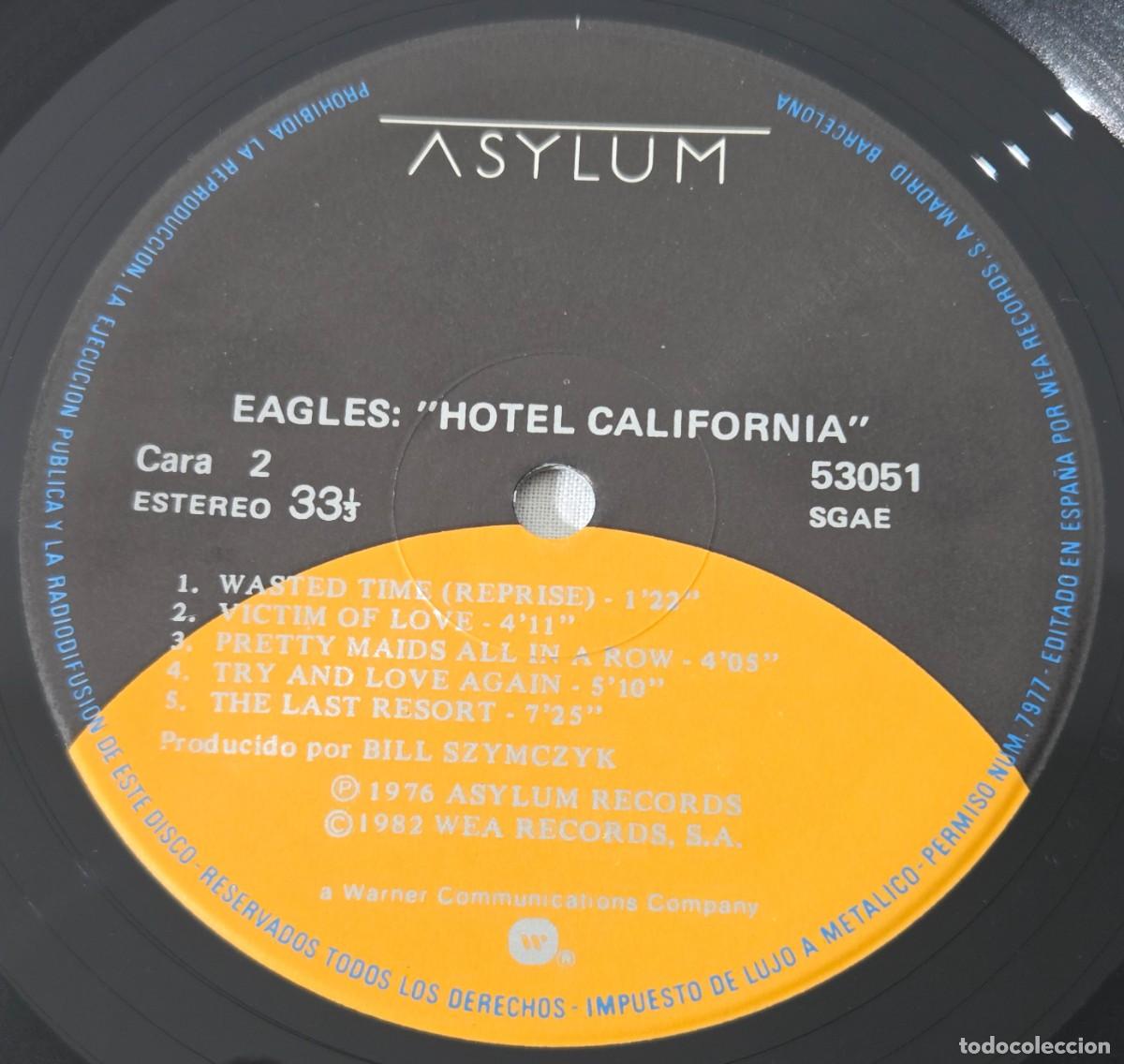 Discos de vinilo: LP Vinilo Eagles, Hotel California - Foto 10