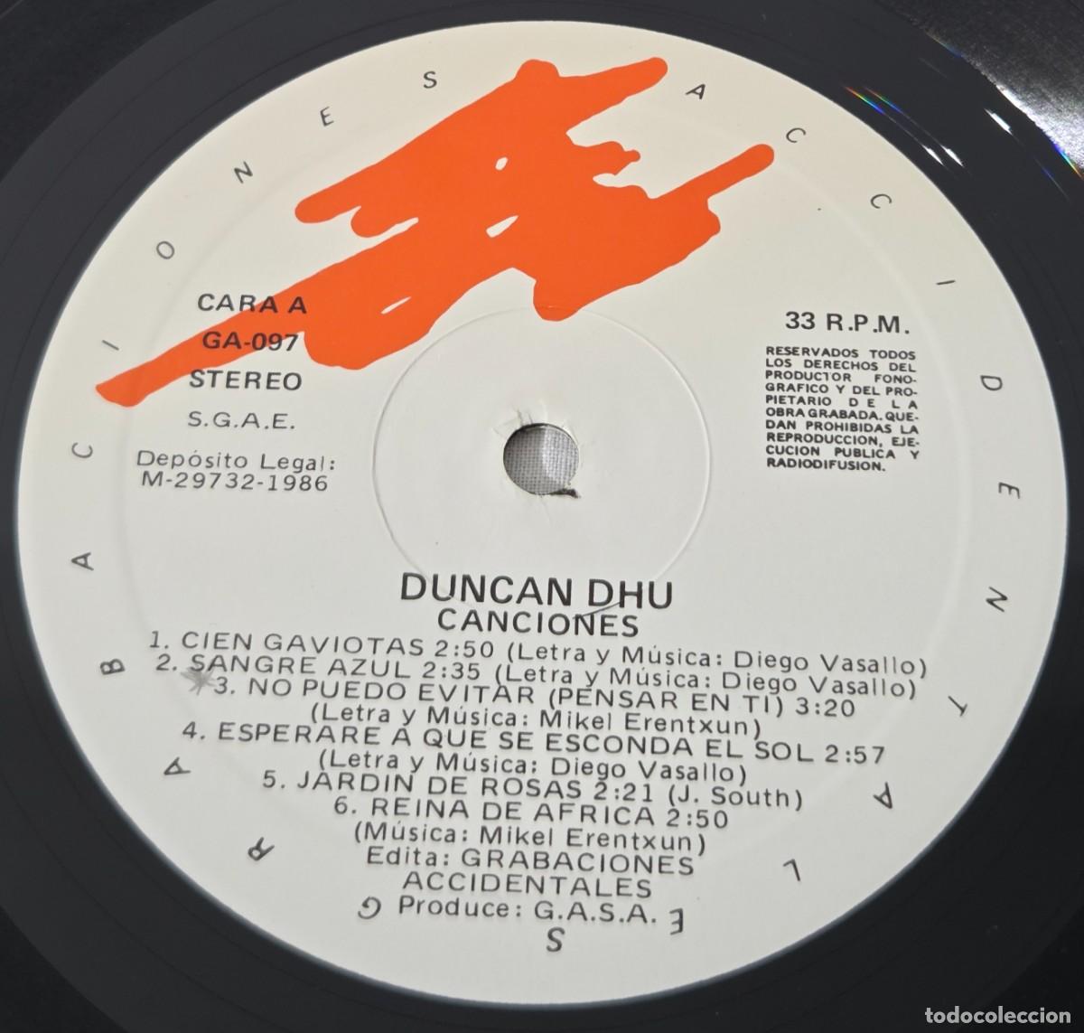 Discos de vinilo: LP Vinilo Duncan Dhu, Canciones - Foto 7