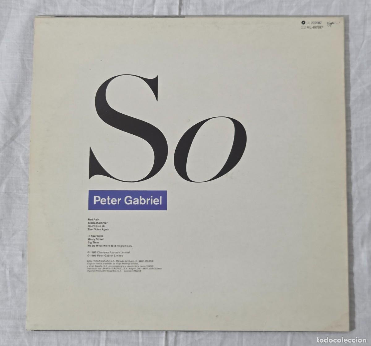 Discos de vinilo: LP Vinilo Peter Gabriel, So - Foto 3
