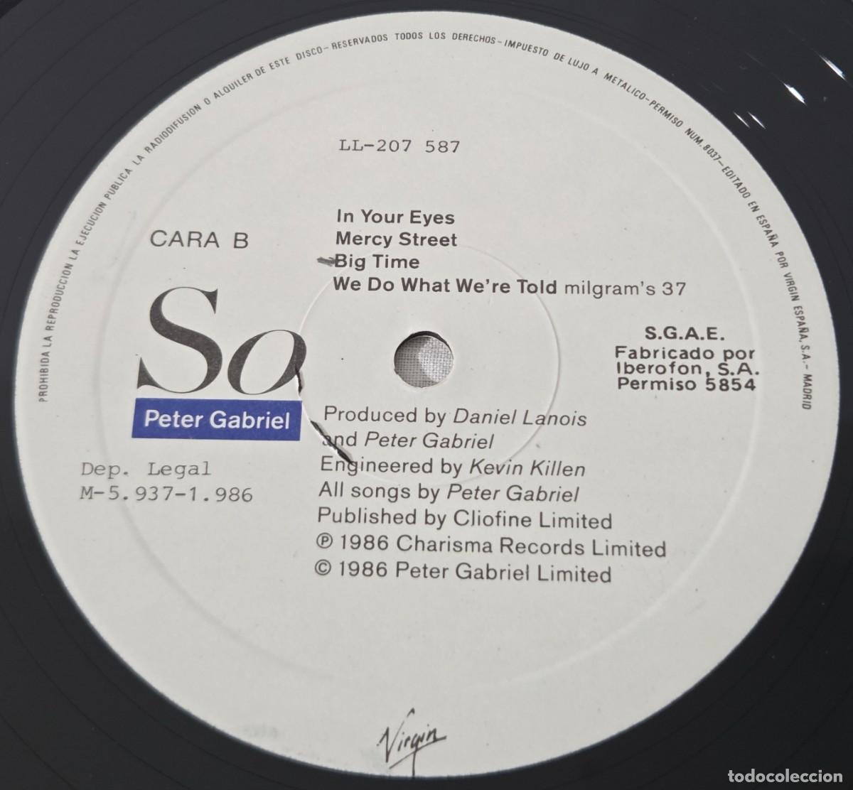 Discos de vinilo: LP Vinilo Peter Gabriel, So - Foto 7
