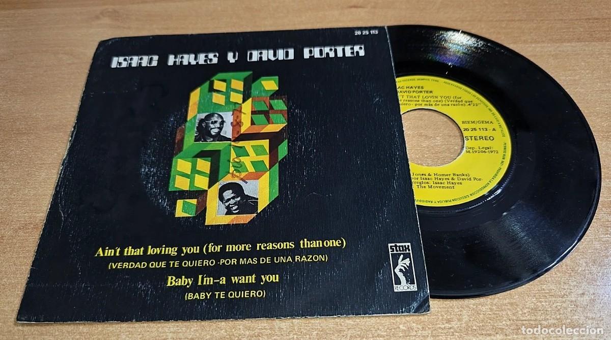 Discos de vinilo: ISAAC HAYES & DAVID PORTER Ain't that loving you SINGLE VINILO DEL A&Ntilde;O 1972 CONTIENE 2 TEMAS