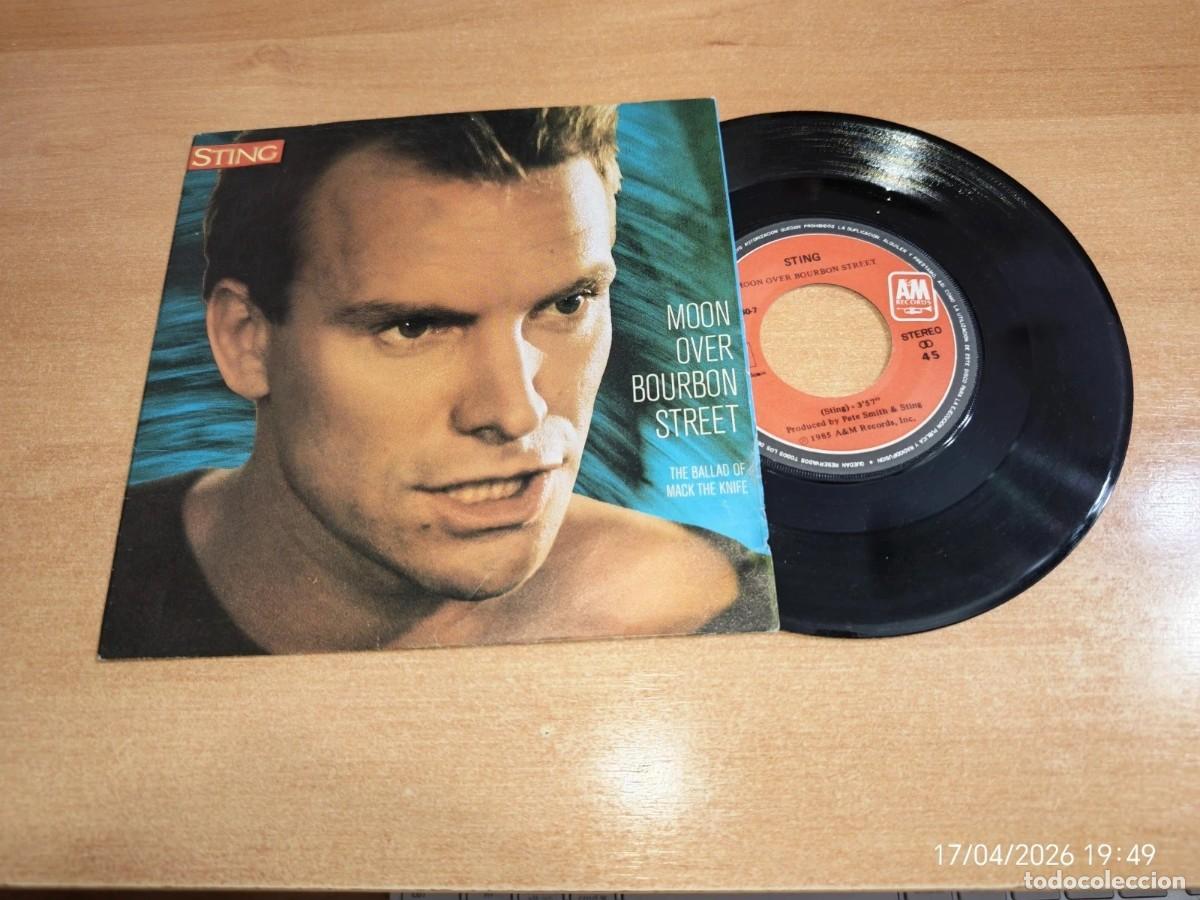 Discos de vinilo: STING Moon over bourbon street 7&rdquo; SINGLE VINILO DEL A&Ntilde;O 1985 THE POLICE CONTIENE 2 TEMAS