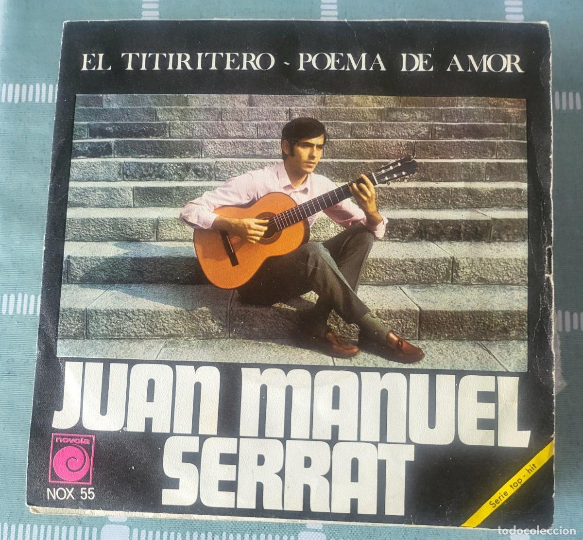 Discos de vinilo: Joan Manuel Serrat single sello Novola editado en Espa&ntilde;a a&ntilde;o 1968...