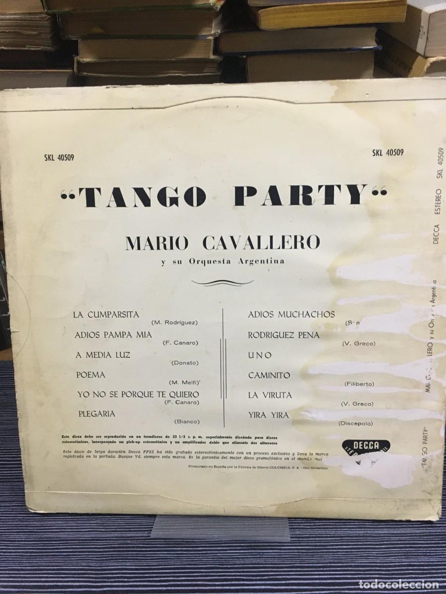 Discos de vinilo: Tango Party Mario Cavallero Decca - Foto 2