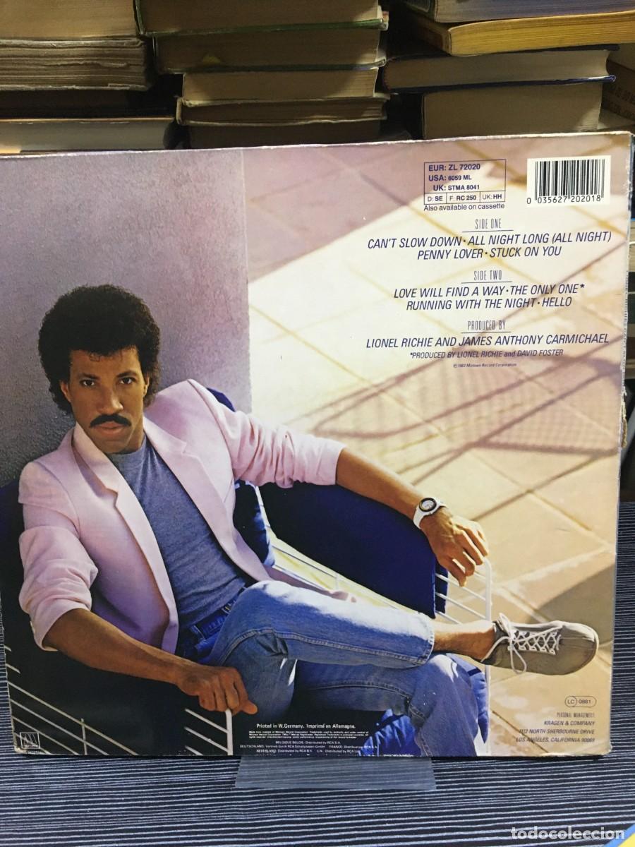 Discos de vinilo: Cant Slow Down Lionel Richie - Foto 3