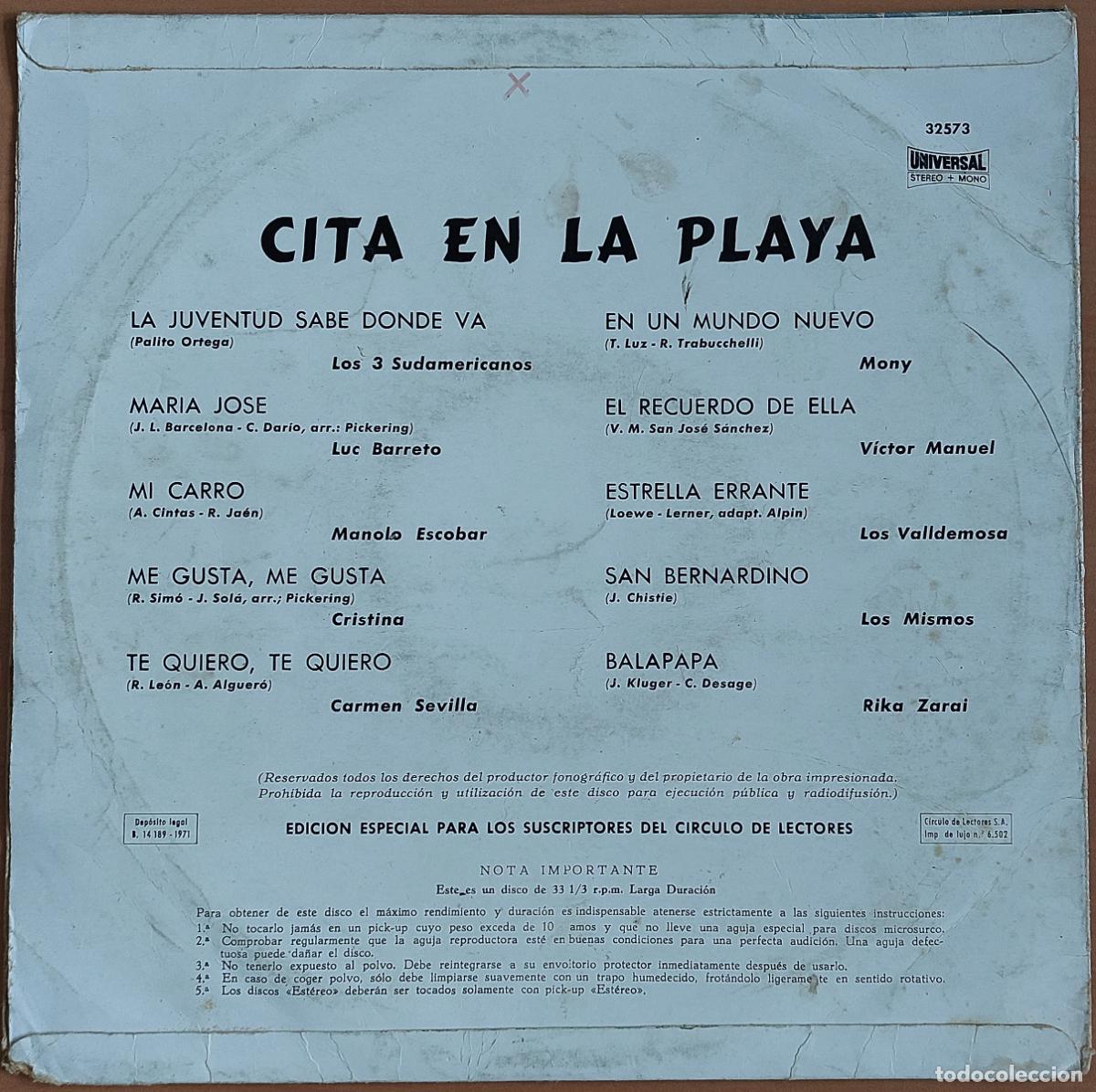 Discos de vinilo: Cita En La Playa - Varios - Foto 2