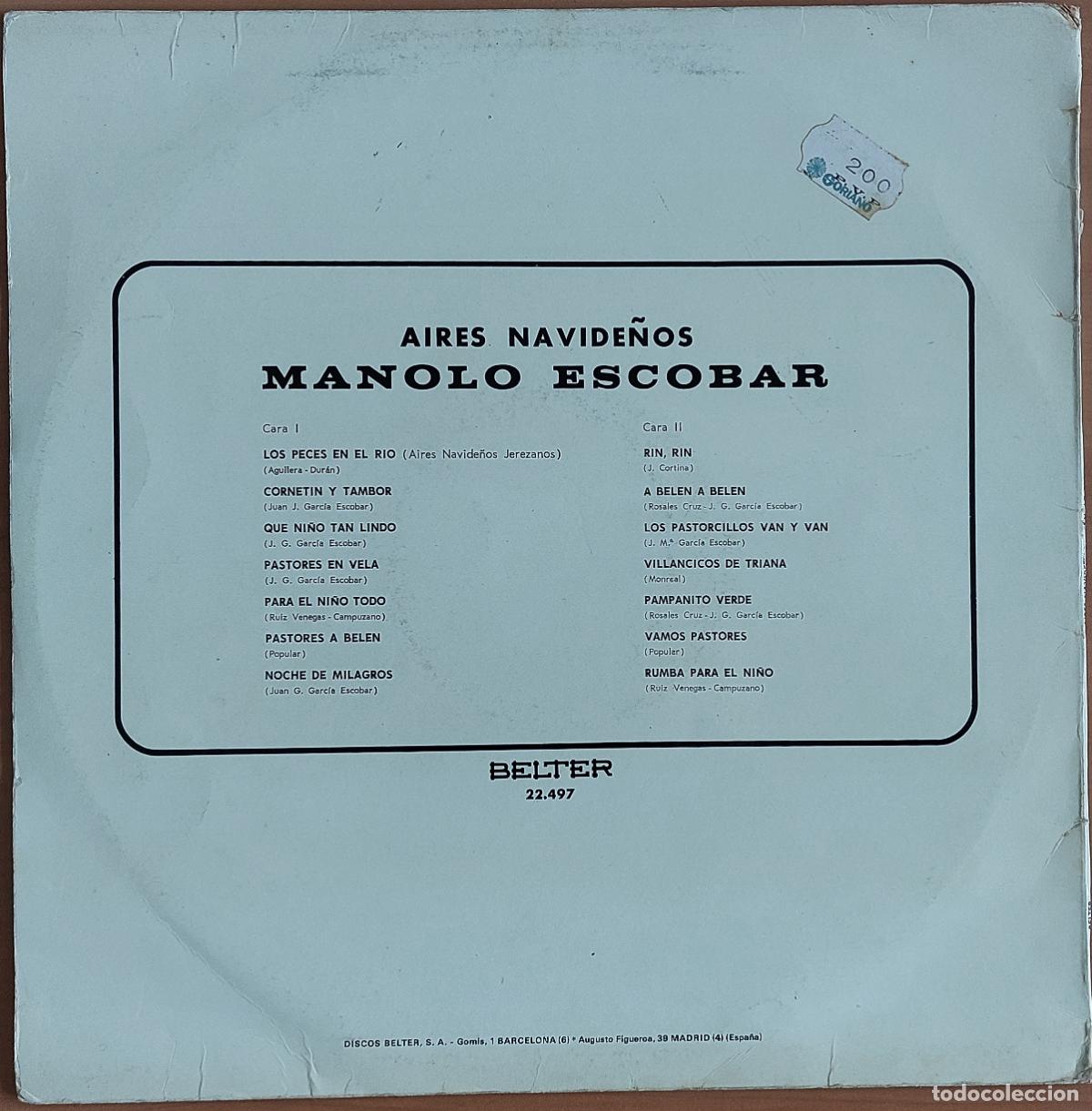 Discos de vinilo: Manolo Escobar - Aires Navide&ntilde;os - Foto 2