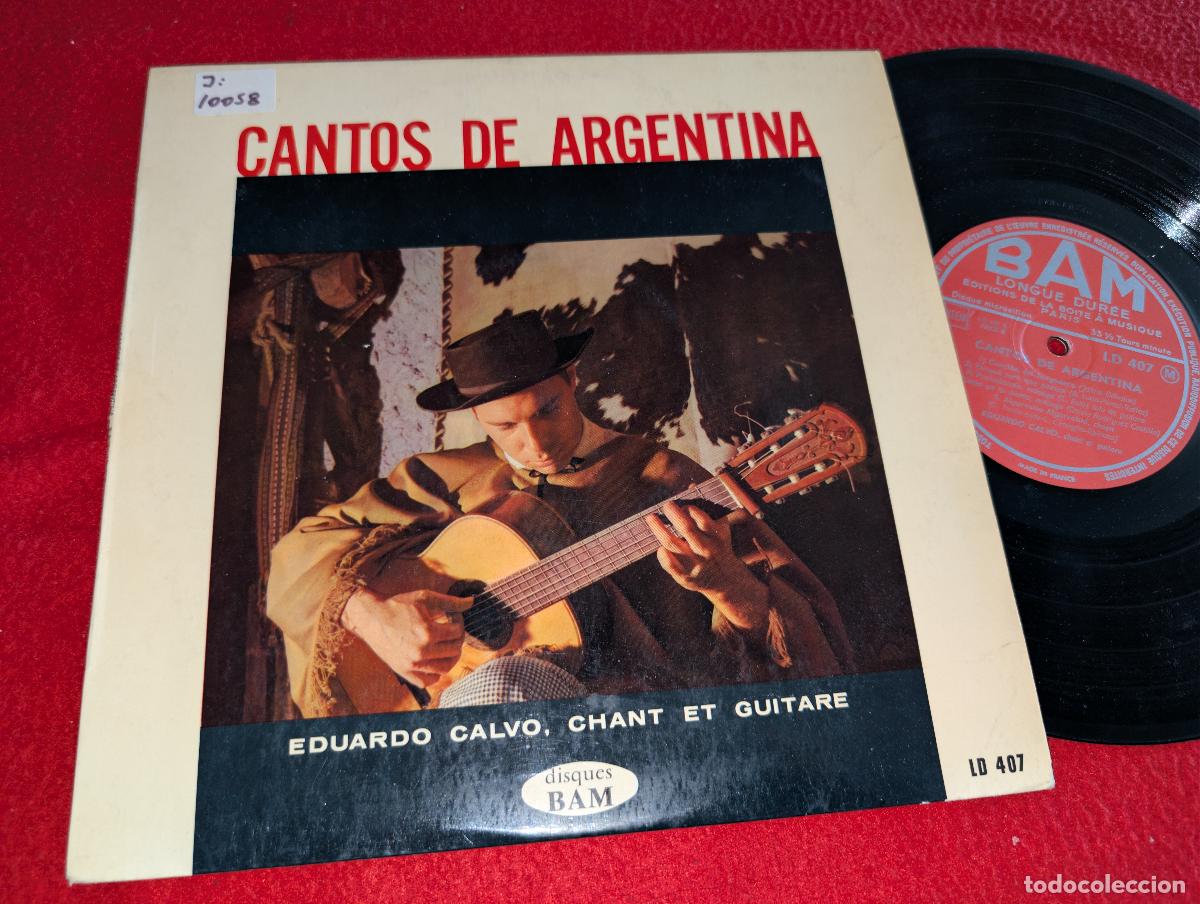 Discos de vinilo: EDUARDO CALVO Chant et guitare Cantos de Argentina 10'' 25CTMS bam FRANCIA FRANCE latin