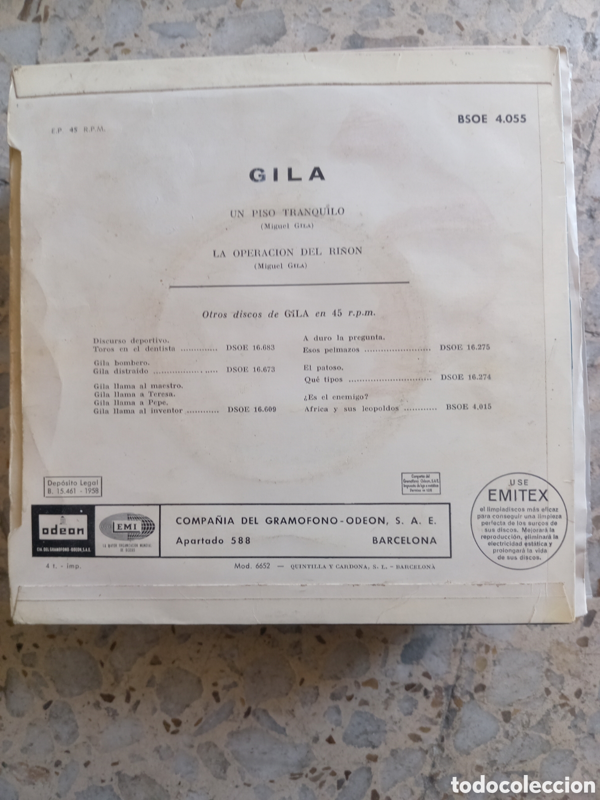 Discos de vinilo: SGL GILA UN PISO TRANQUILO 1958 - Foto 2