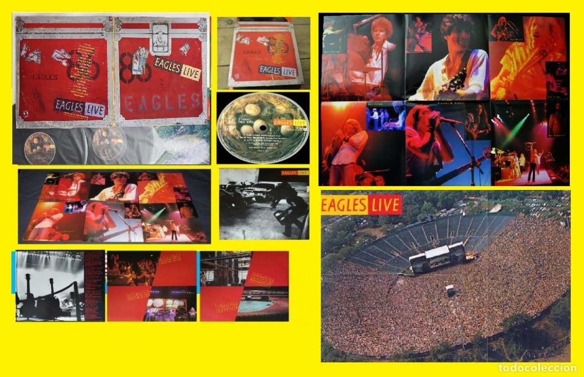 Discos de vinilo: EAGLES / EAGLES LIVE 80 / DOBLE LP / COMPLETA 1&ordf; ORIG EDT USA+ ENCARTES + RARO GIGANTE POSTER !!