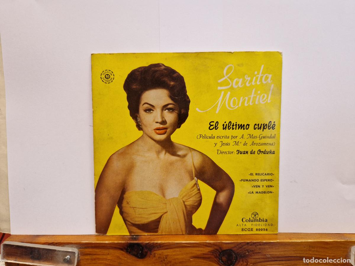Discos de vinilo: SINGLE. SARITA MONTIEL. EL ULTIMO CUPABLE. PELICULA ESCRITA POR A. MAS-GUINDAL.