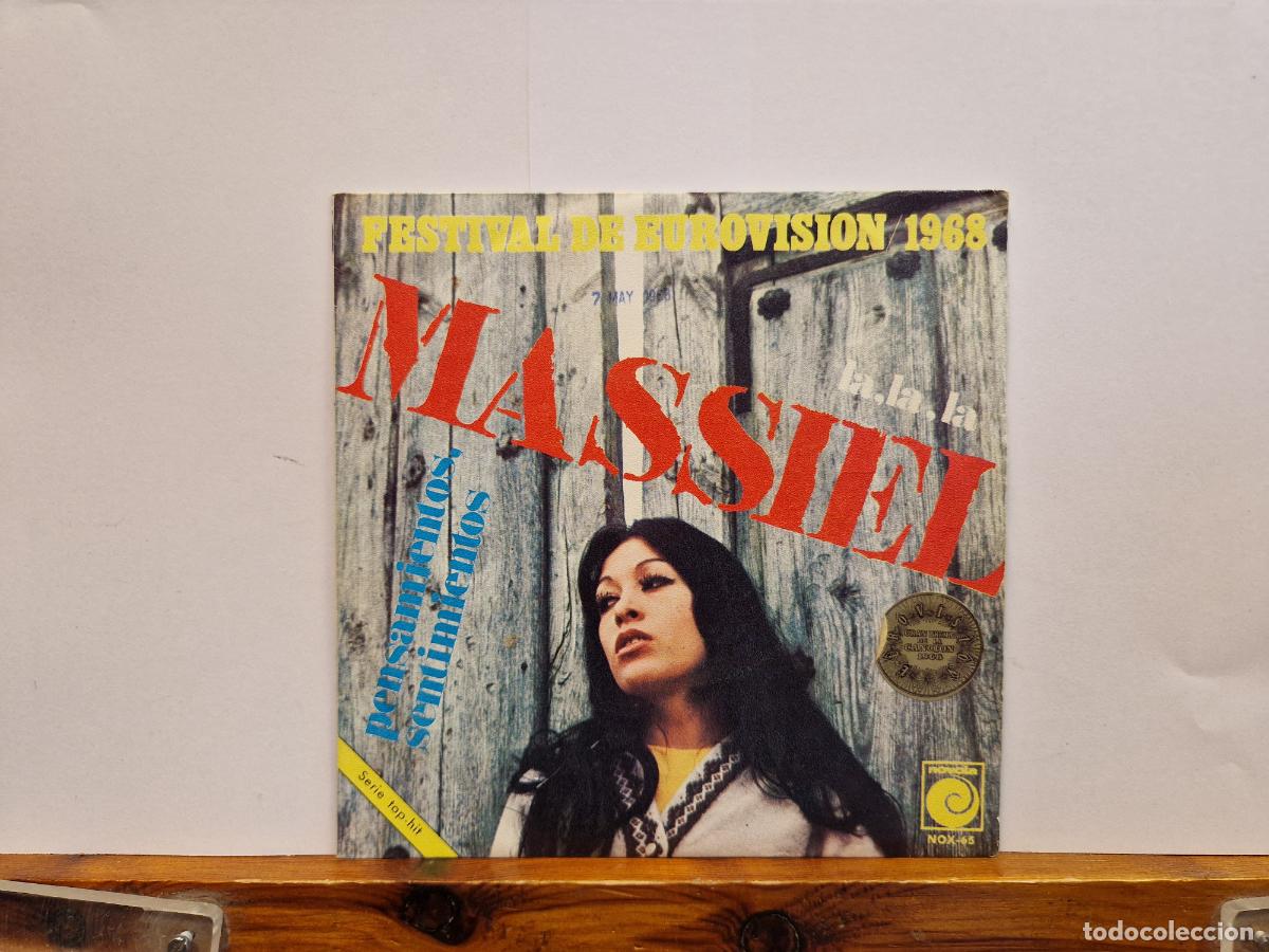 Discos de vinilo: SINGLE. FESTIVAL DE EURIVISION 1968. MASSIEL. PENSAMIENTOS, SENTIMIENTOS.