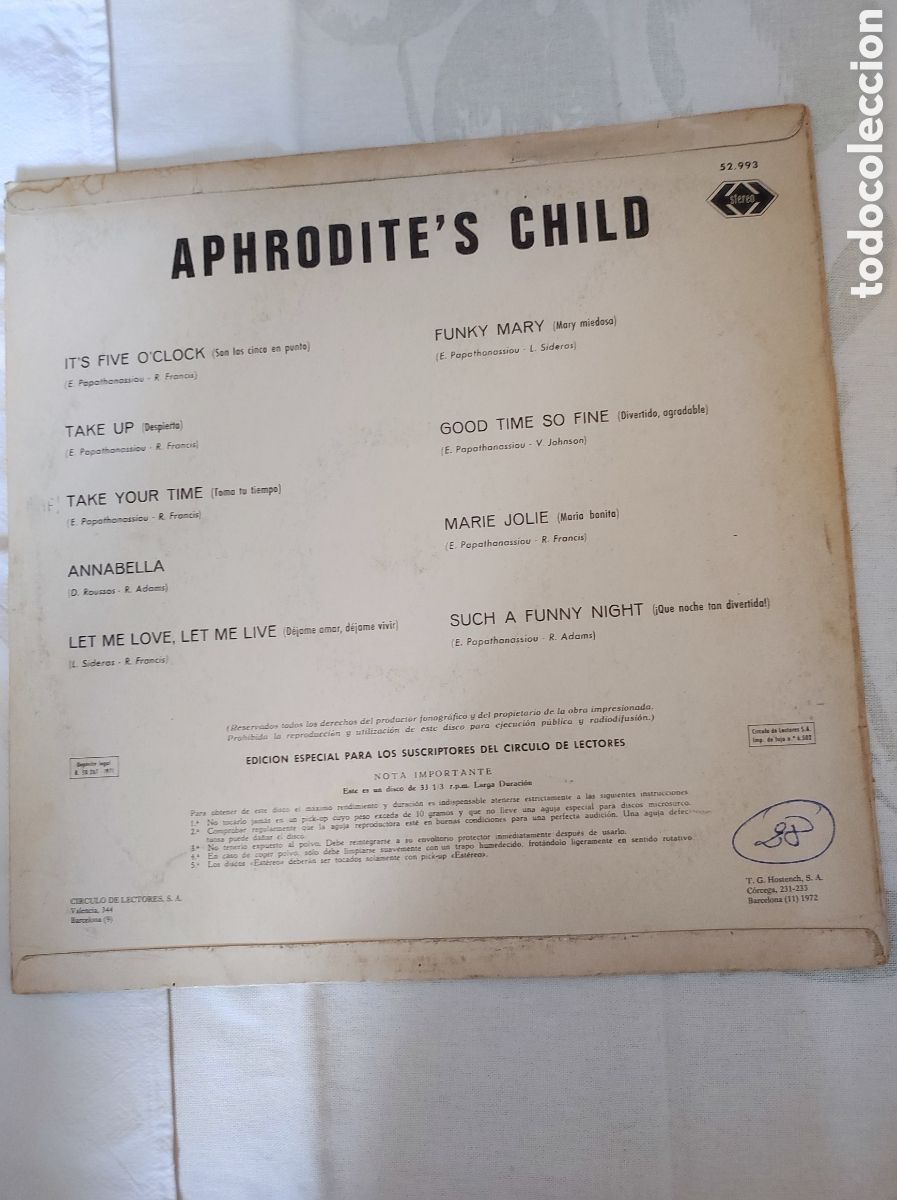Discos de vinilo: APHRODITES CHILD - IDEM - Foto 2