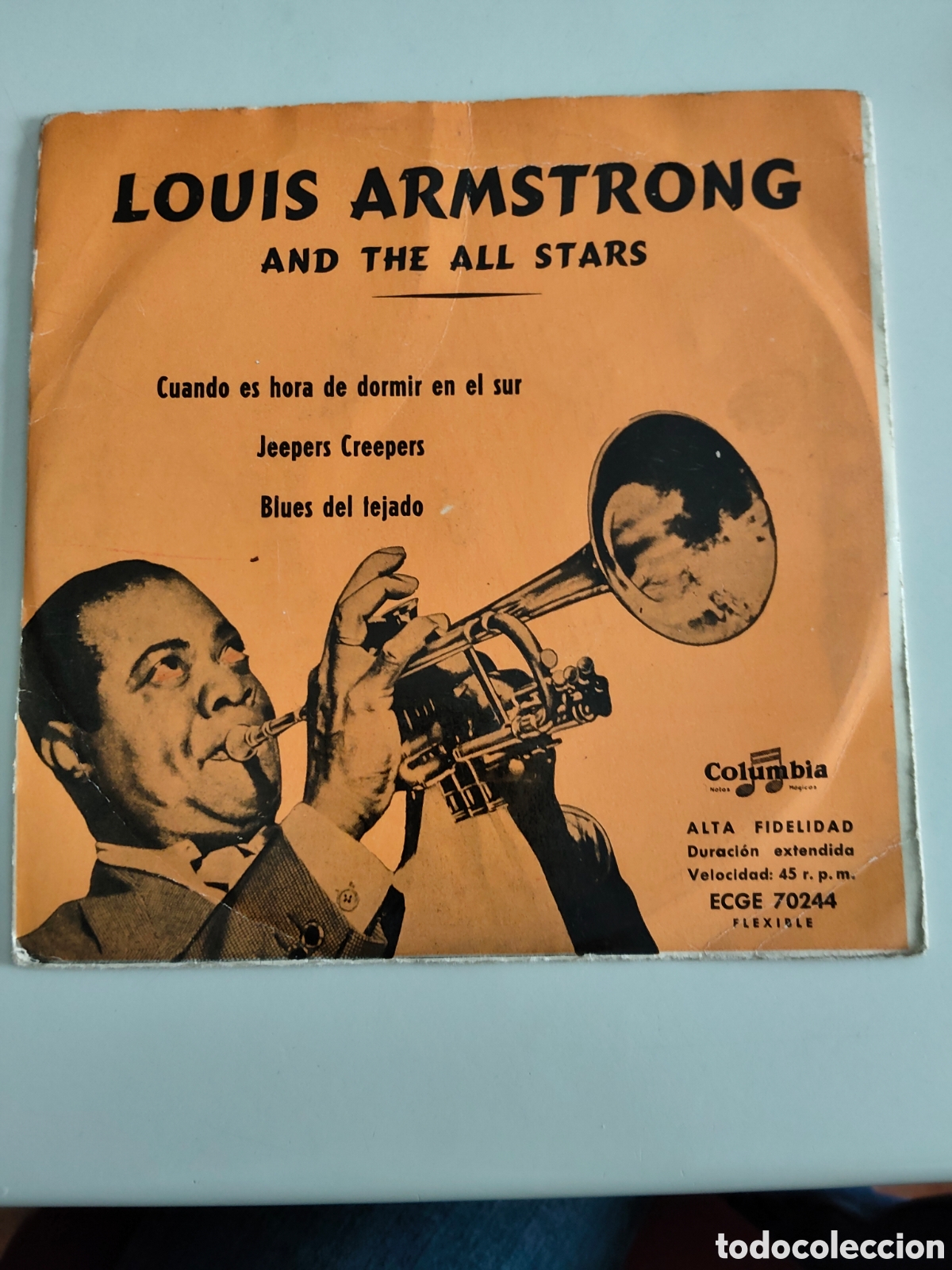 Discos de vinilo: Single EP Louis Armstrong and the all stars editado Columbia Espa&ntilde;a a&ntilde;o 1956 200 ejemplares.