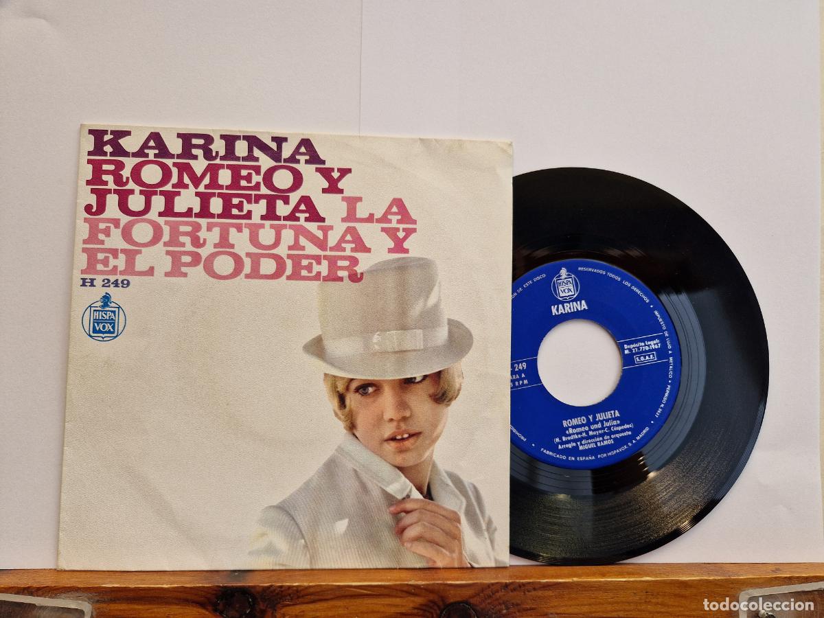 Discos de vinilo: SINGLE. KARINA ROMEO Y JUELITA. LA FORTUNA Y EL PODER.