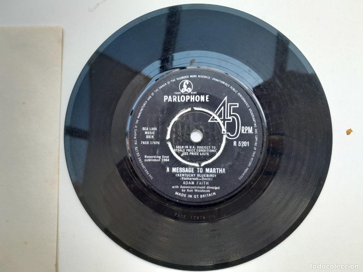 Discos de vinilo: Adam Faith. A message to Martha/ It sounds good to me.