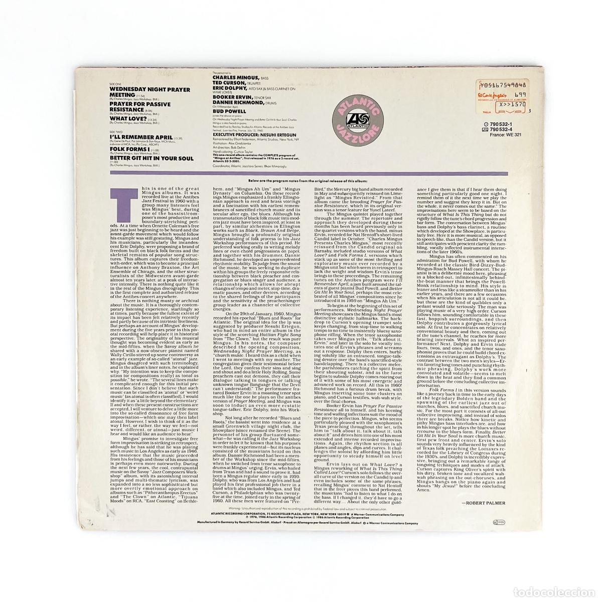 Discos de vinilo: LP. Charles Mingus. Mingus At Antibes - Foto 2