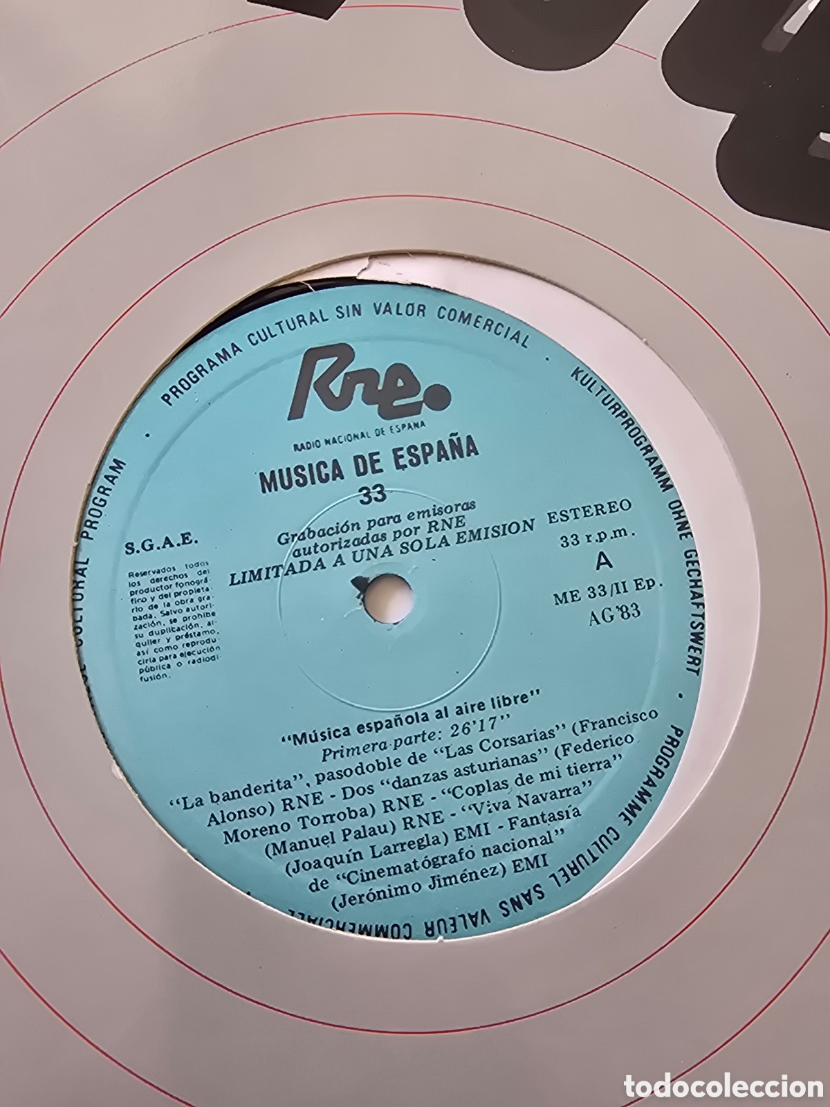 Discos de vinilo: LP TRANSCRIPCIONES RNE N&ordm; 33 MUSICA DE ESPA&Ntilde;A Musica espa&ntilde;ola al aire libre 1983