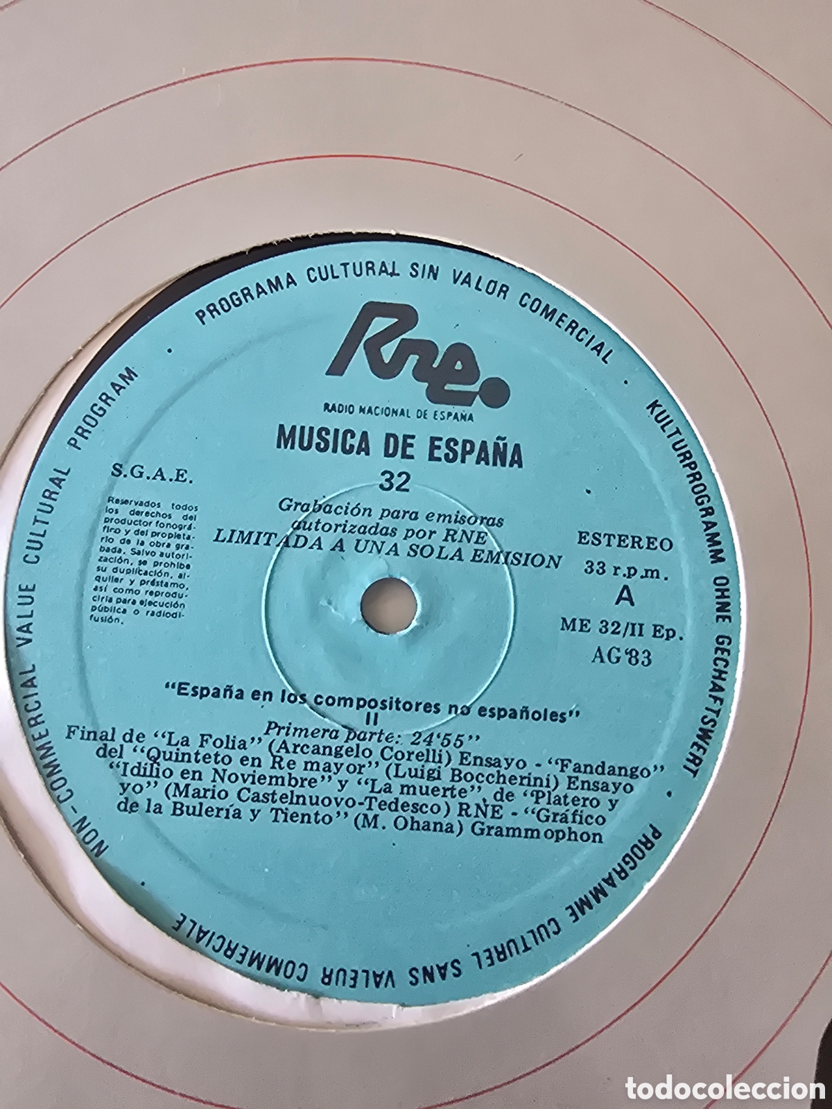 Discos de vinilo: LP TRANSCRIPCIONES RNE N&ordm; 32 MUSICA DE ESPA&Ntilde;A Espa&ntilde;a en los compositores no espa&ntilde;oles II 1983
