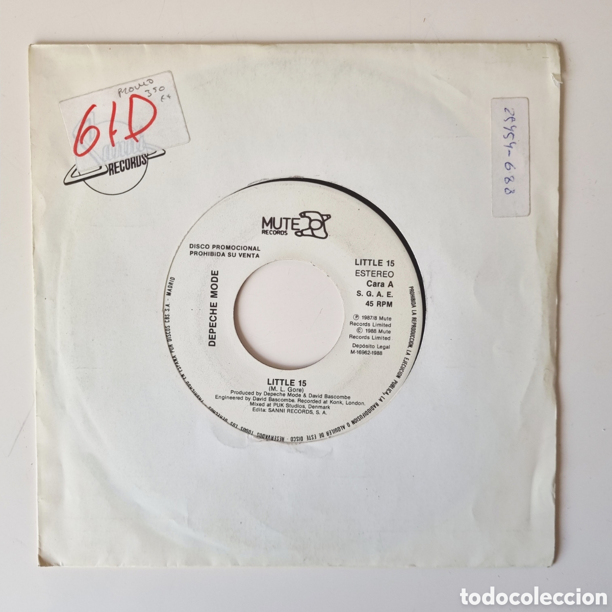 Discos de vinilo: Depeche Mode. Little 15. Vinilo 7&rdquo;. Promo. Edici&oacute;n espa&ntilde;ola