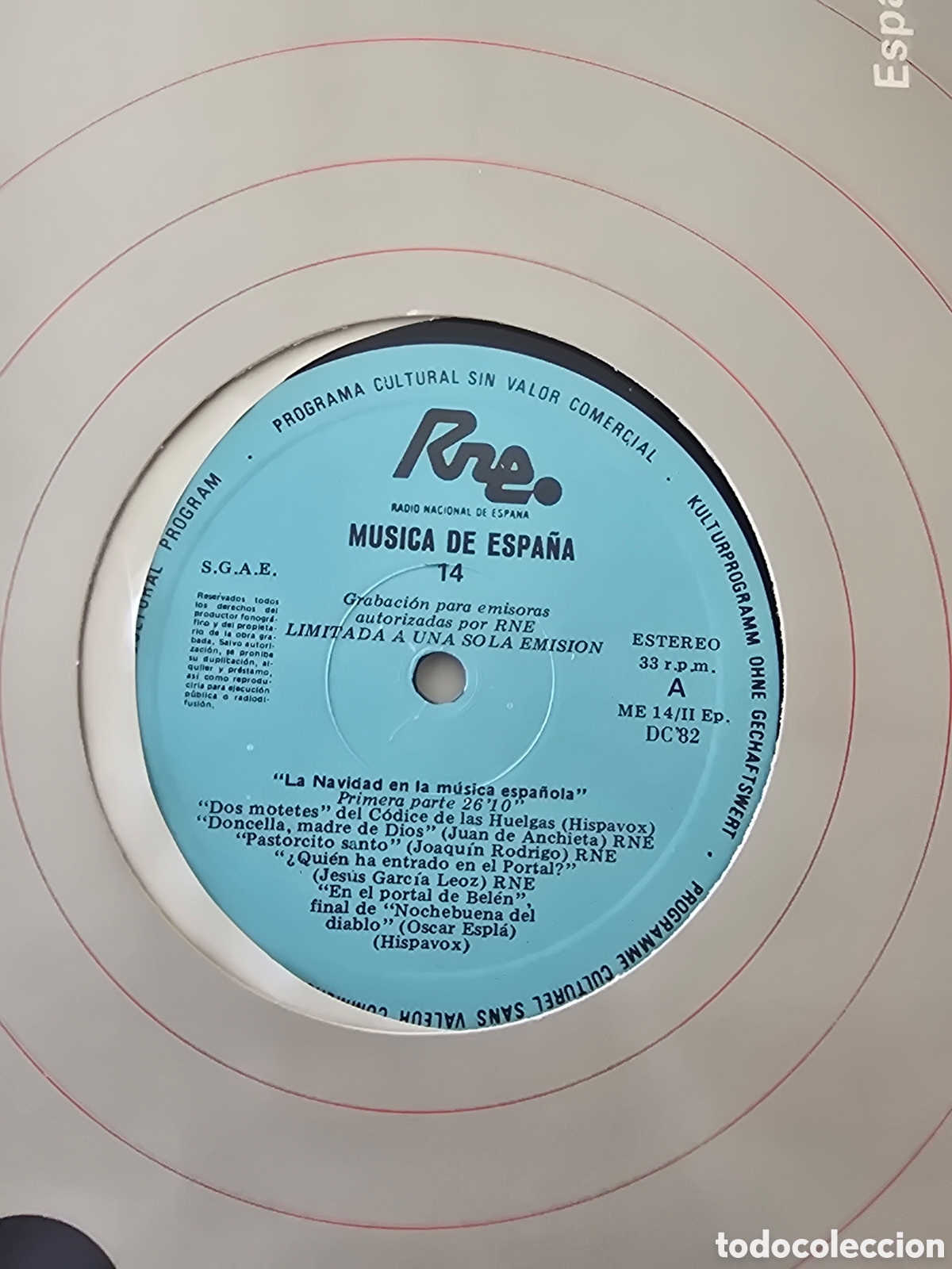 Discos de vinilo: LP TRANSCRIPCIONES RNE N&ordm; 14 MUSICA DE ESPA&Ntilde;A La Navidad en la musica espa&ntilde;ola 1982