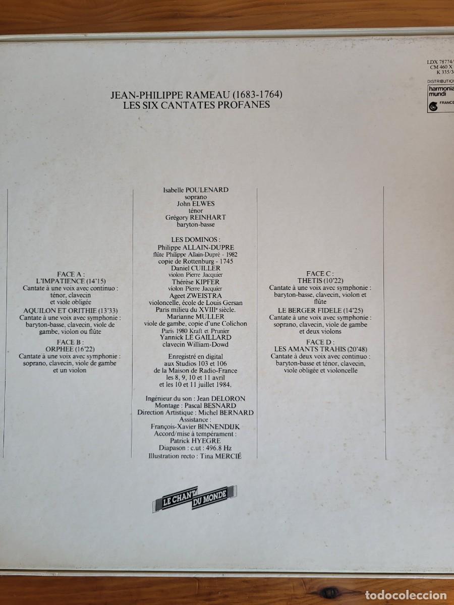 Discos de vinilo: RAMEAU LES SIX CANTATES PROFANES. THE SIX SECULAR CANTATAS - Foto 2
