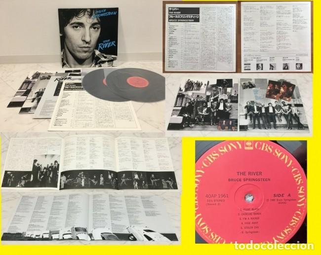Discos de vinilo: BRUCE SPRINGSTEEN ,THE RIVER 80 - 2LPS COMPLETA 1&ordf; EDIC JAPAN + 2 ENCARTES, INSERTO, DESPEGABLE,