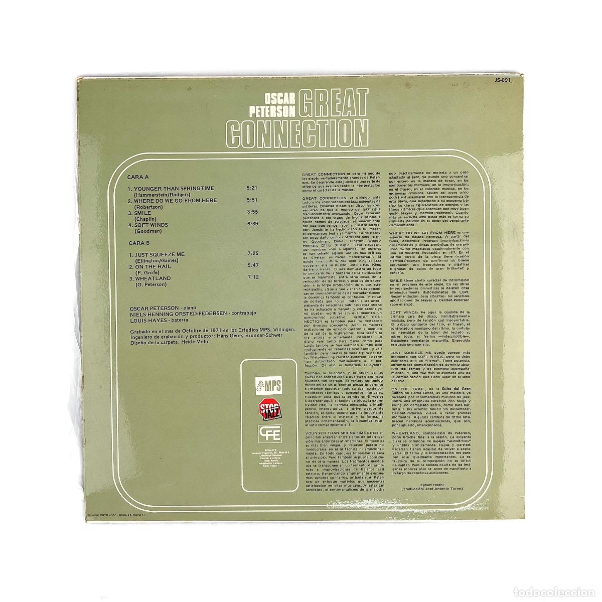 Discos de vinilo: LP. Oscar Peterson. Great Connection - Foto 2