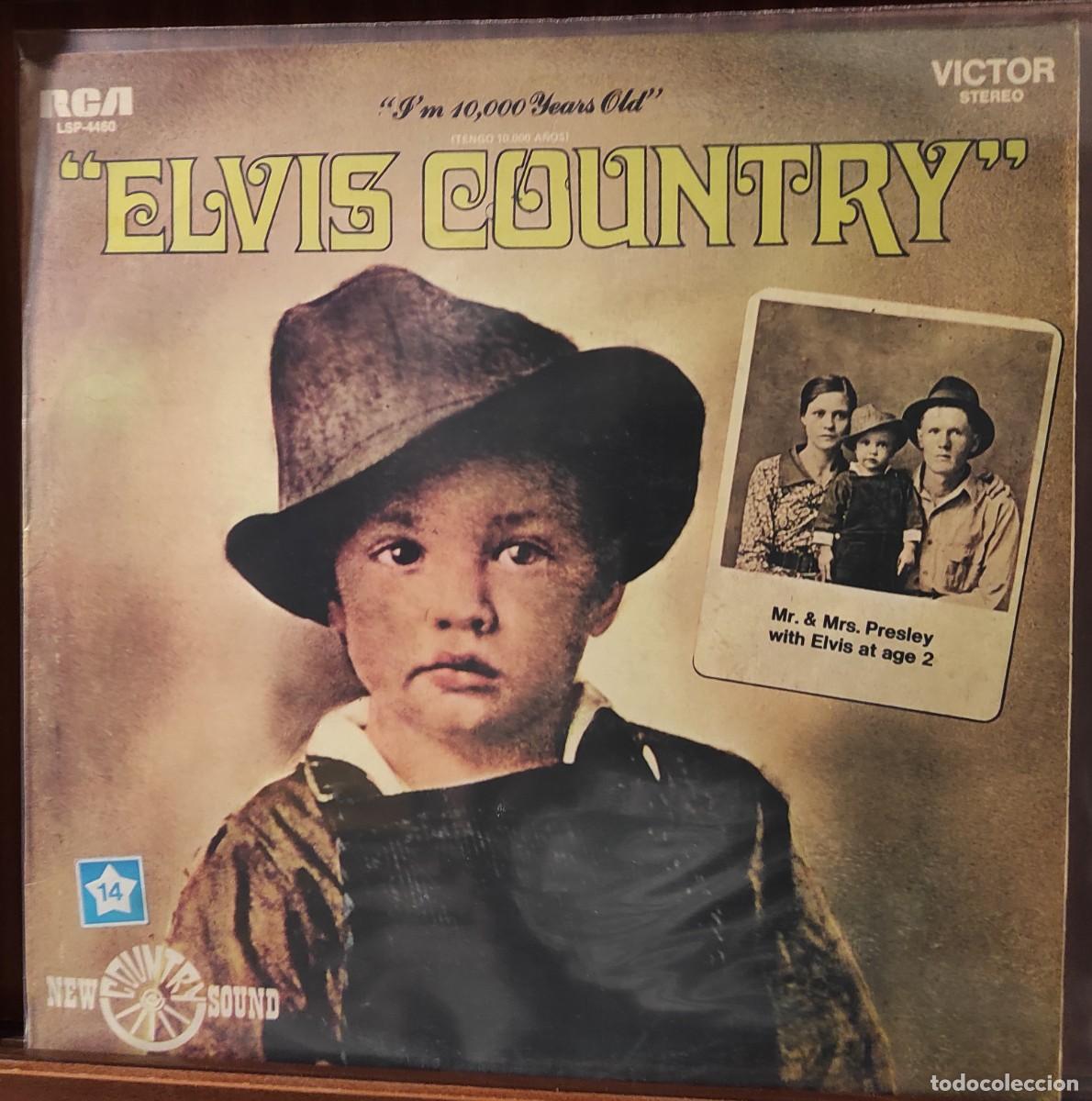 Discos de vinilo: Elvis Presley &lrm;&ndash; Elvis Country (I'm 10,000 Years Old = Tengo 10.000 A&ntilde;os) VINILO EDIC. ESPA&Ntilde;OLA 1987